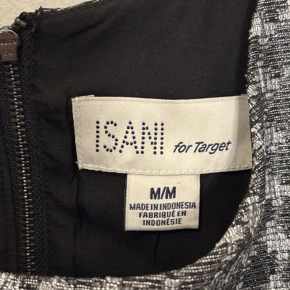 Isani For Target Black & Silver Feminine Retro Style Houndstooth Sleeveless - Picture 5 of 15